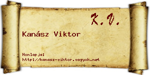 Kanász Viktor névjegykártya